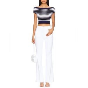 NWT Good American Good Classic Boot Jeans in White with patch pockets size 10/30